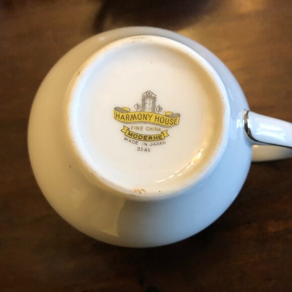 Harmony House China (Moderne # 3545) Coffee cups with saucers/sugar bowl/creamer - Picture 7 of 11